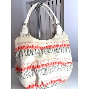 Lulu Guinness Flamingo Tote / Bucket Bag- So fun! Coastal Grandma